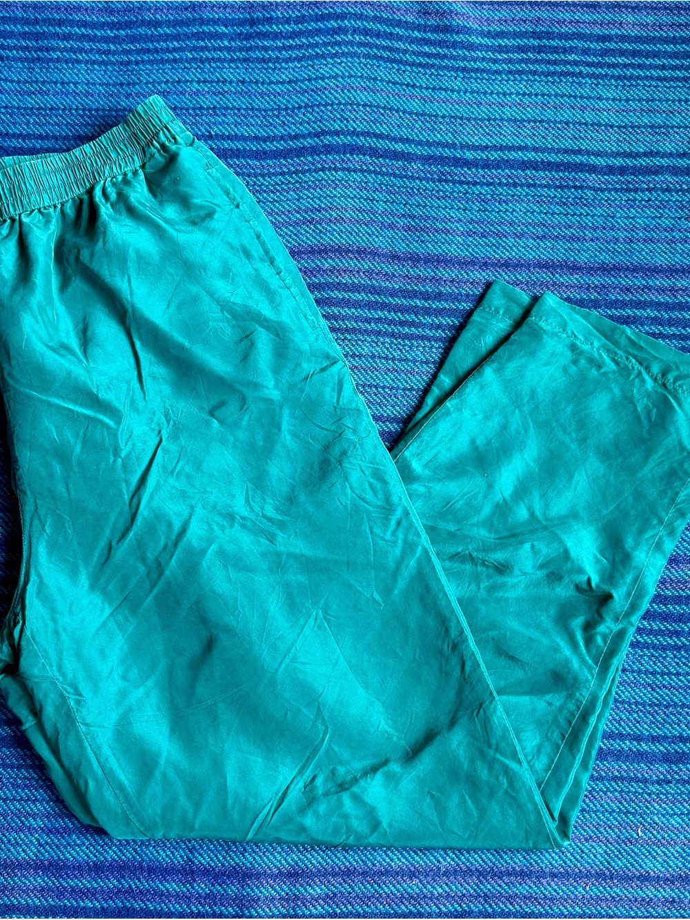 Vintage Silk Teal Track Pants